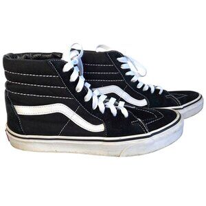 Vans Unisex Sk8-Hi High-Top Sneakers Black & White Size US Men 7.5 / Women 9